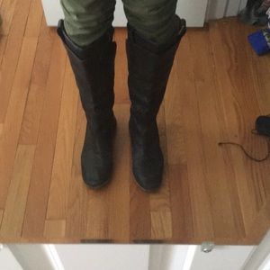 Black Frye leather boots